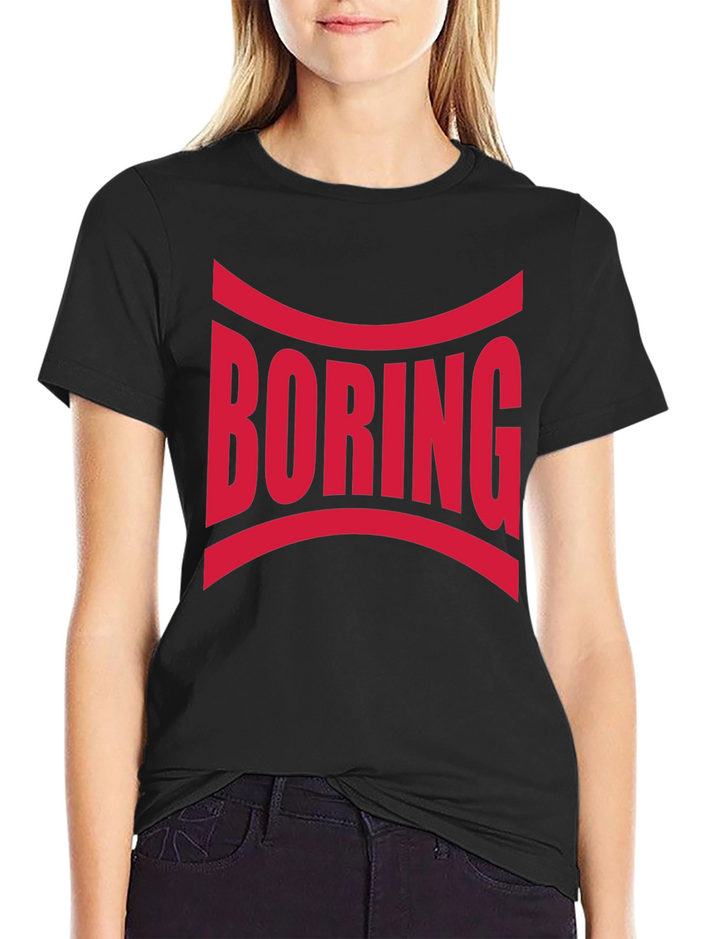 Boring Graphic Print Crew Neck T-Shirt