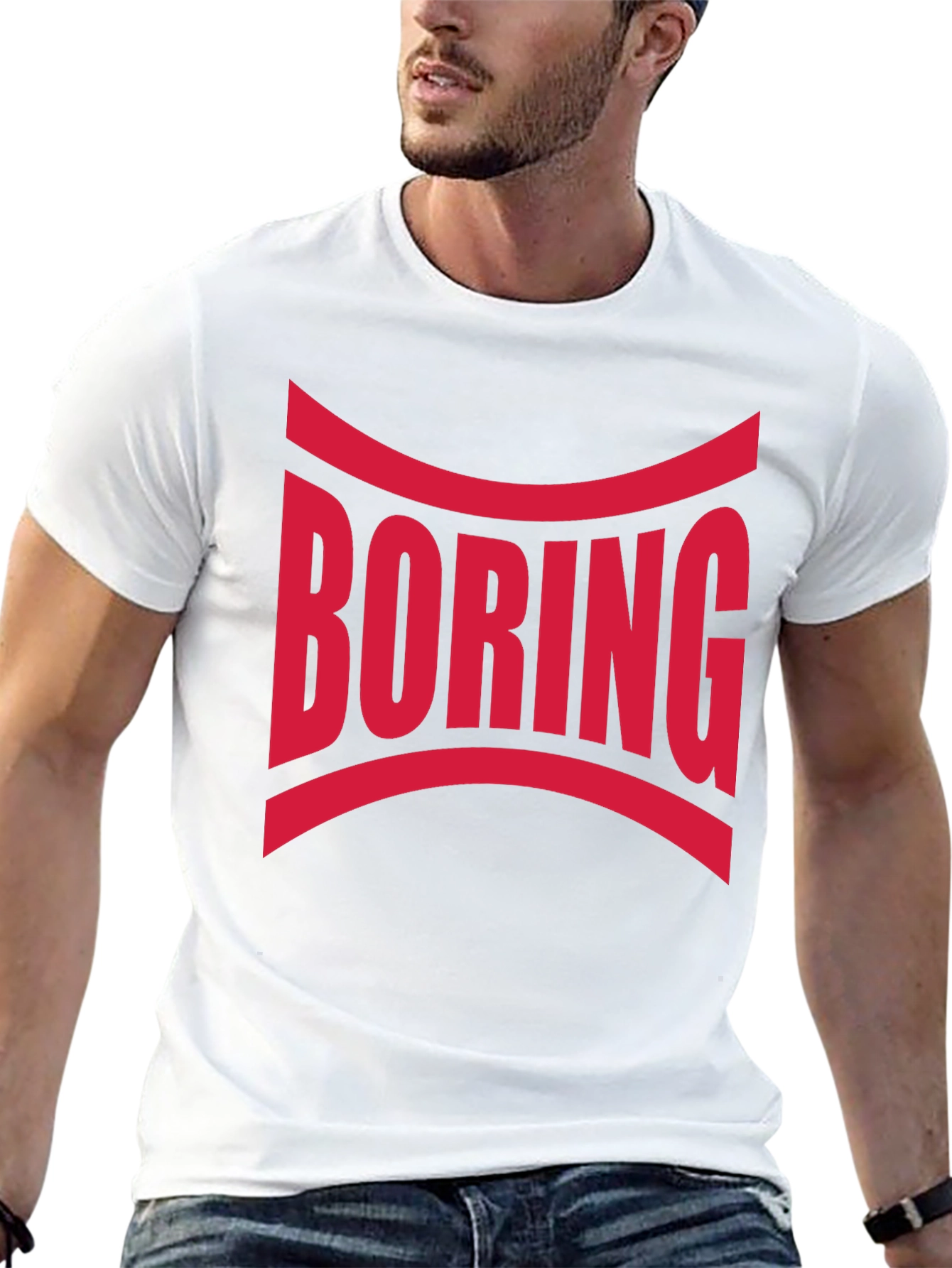 Boring Graphic Print Crew Neck T-Shirt