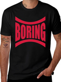 Boring Graphic Print Crew Neck T-Shirt