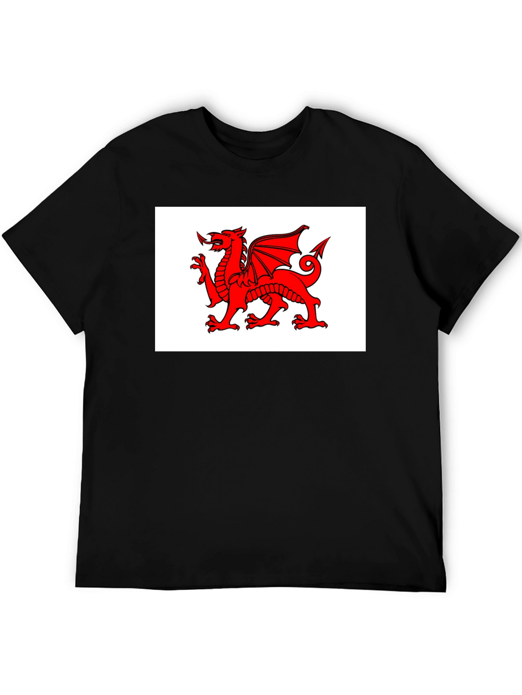 Welsh Dragon Black T-Shirt - Cymru Wales Rugby