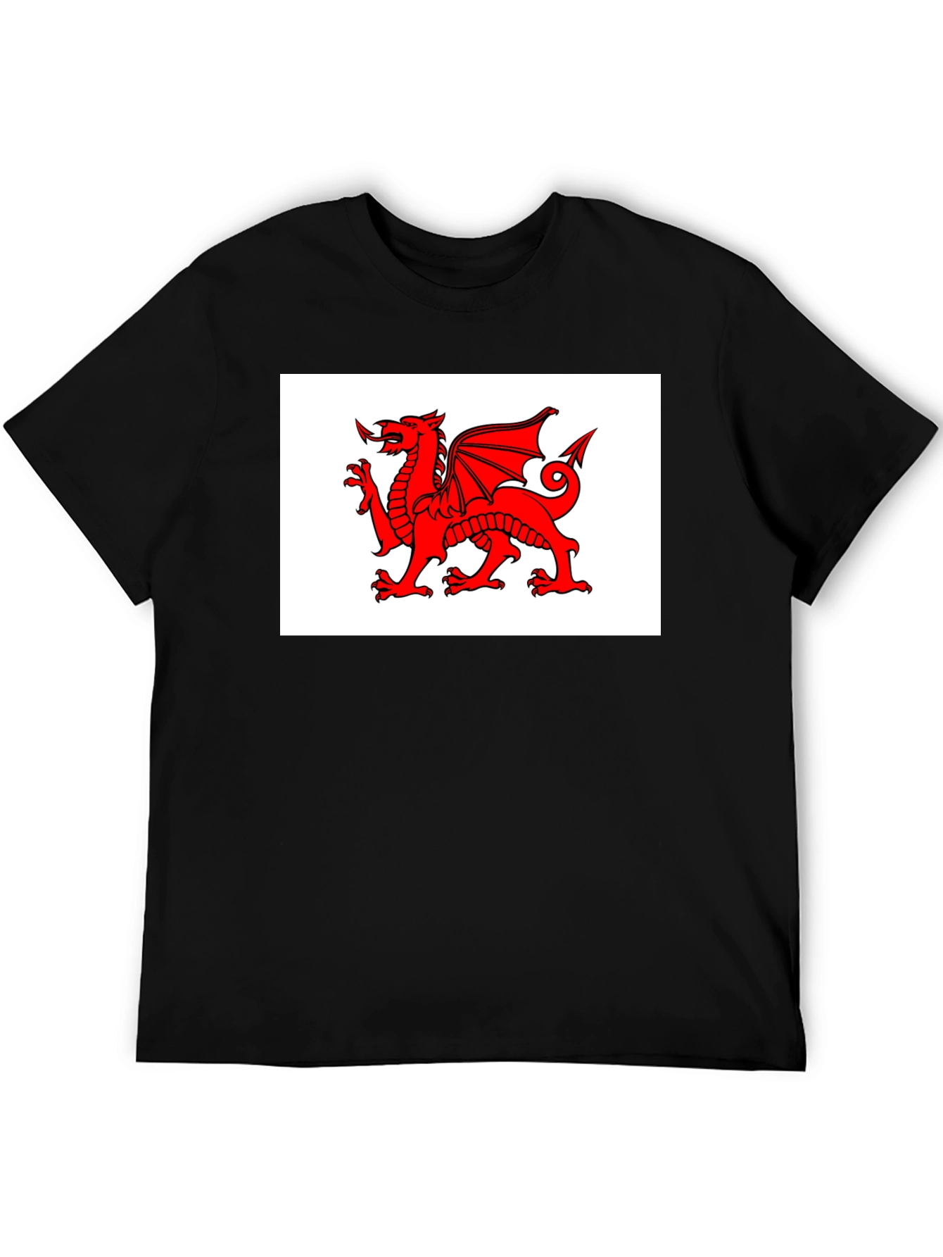 Welsh Dragon Black T-Shirt - Cymru Wales Rugby