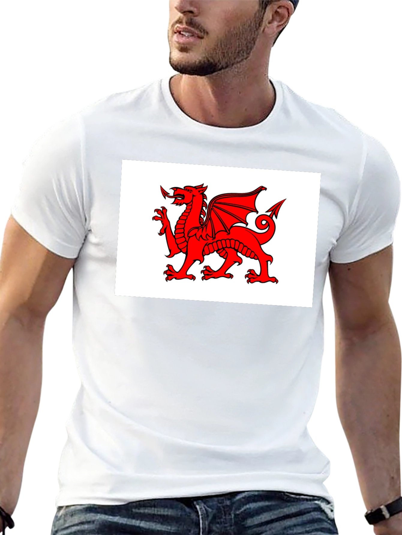 Welsh Dragon Black T-Shirt - Cymru Wales Rugby