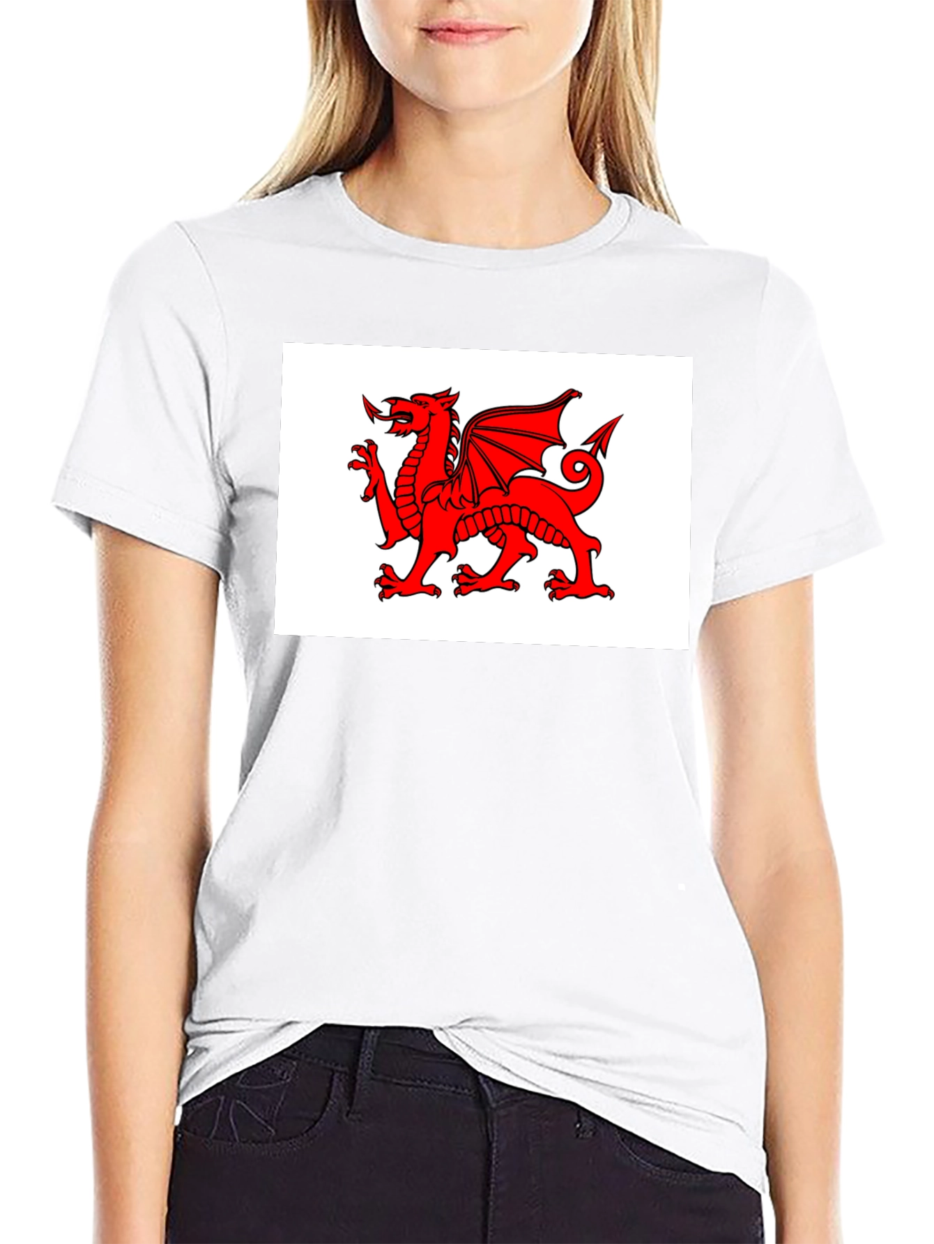Welsh Dragon Black T-Shirt - Cymru Wales Rugby