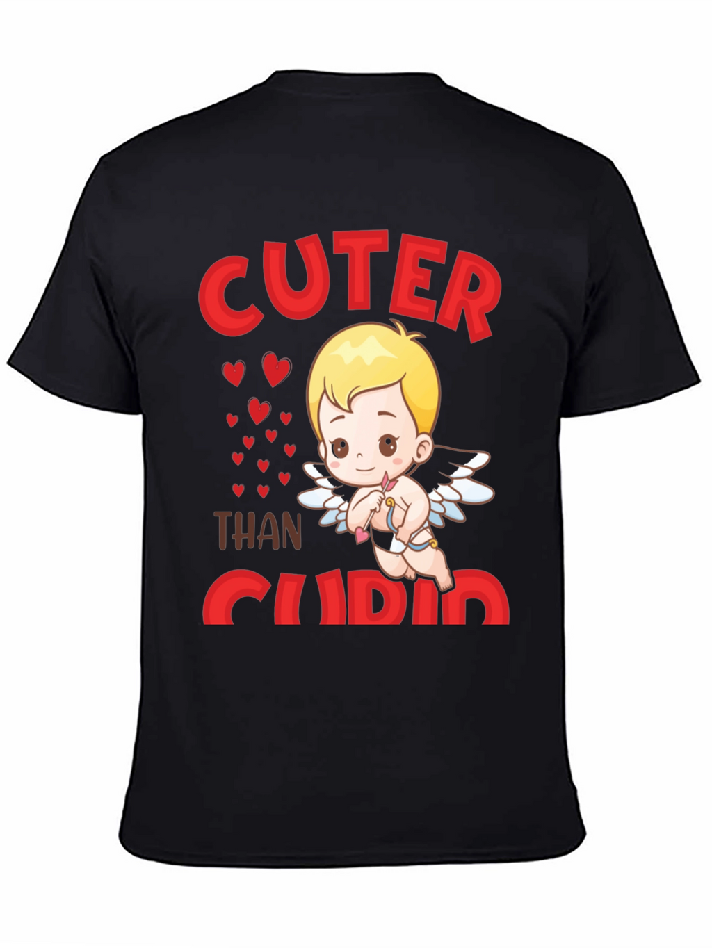 Cuter Than Cupid Black Graphic T-Shirt