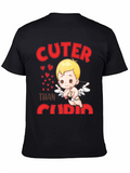 Cuter Than Cupid Black Graphic T-Shirt