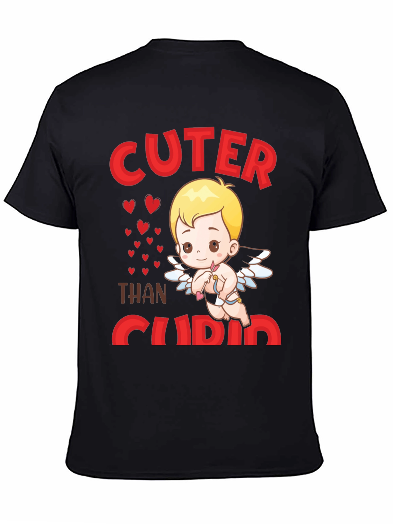 Cuter Than Cupid Black Graphic T-Shirt