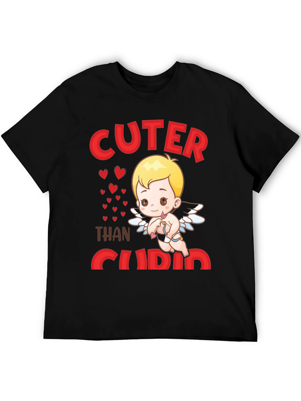 Cuter Than Cupid Black Graphic T-Shirt
