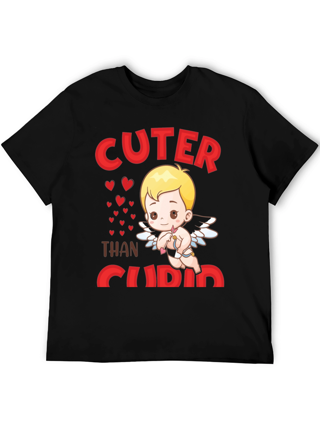 Cuter Than Cupid Black Graphic T-Shirt