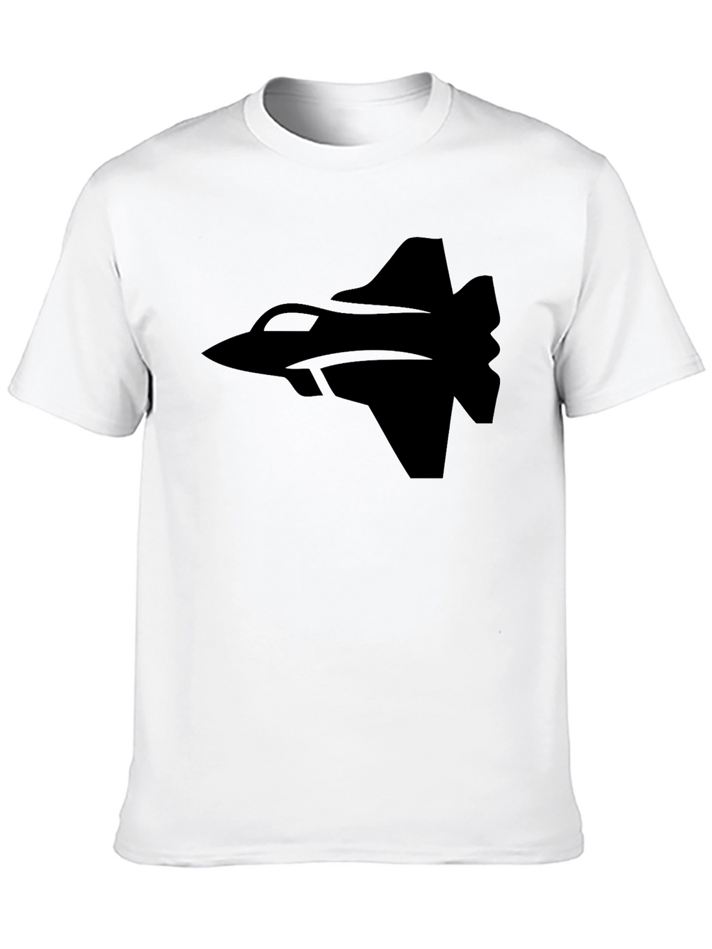 Fighter Jet Graphic Tee - Black Cotton T-Shirt