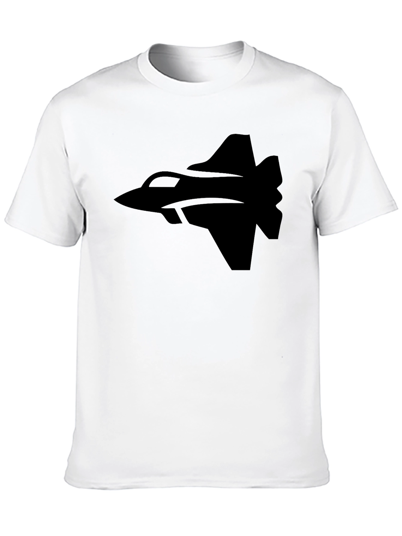 Fighter Jet Graphic Tee - Black Cotton T-Shirt