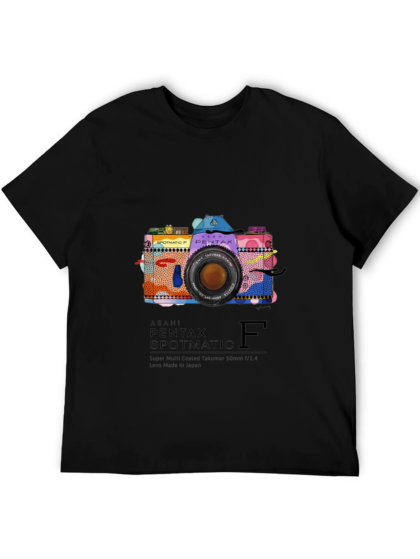 Vintage Camera Print T-Shirt - Asahi Pentax Spotmatic