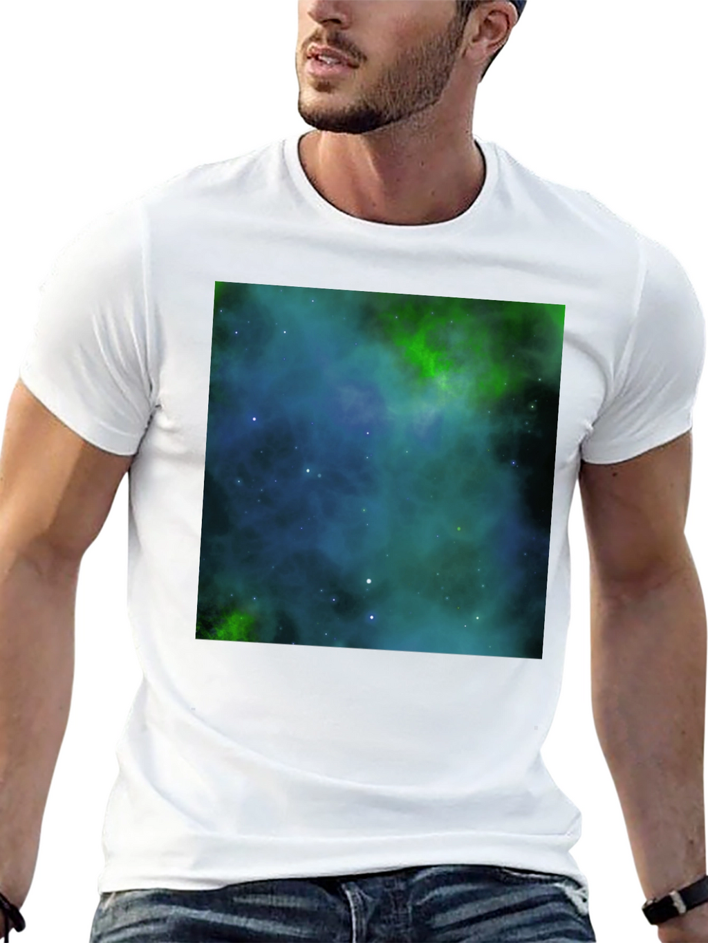 Nebula Print Black T-Shirt - Galaxy Space Design