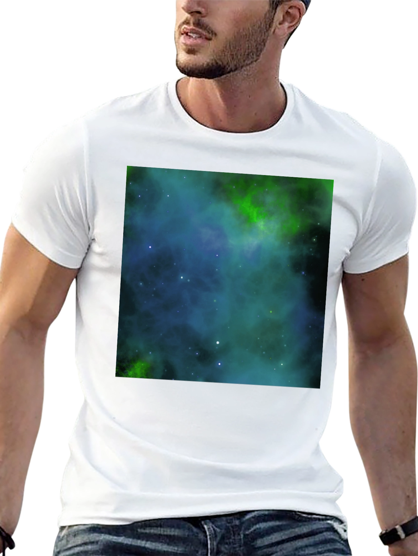 Nebula Print Black T-Shirt - Galaxy Space Design