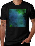 Nebula Print Black T-Shirt - Galaxy Space Design