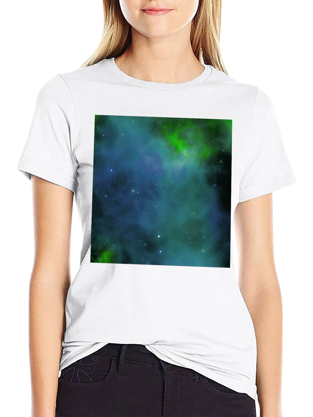 Nebula Print Black T-Shirt - Galaxy Space Design