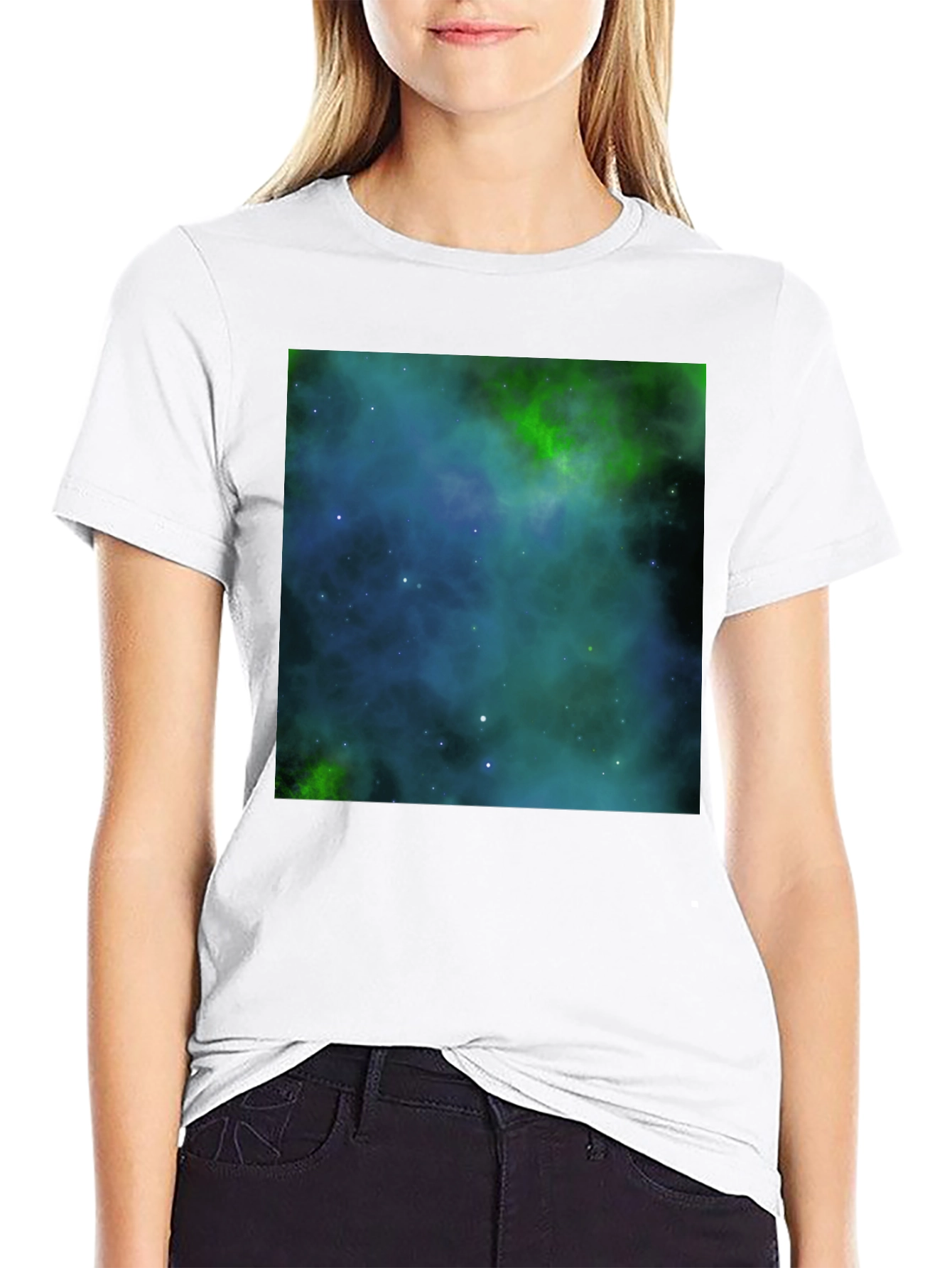 Nebula Print Black T-Shirt - Galaxy Space Design