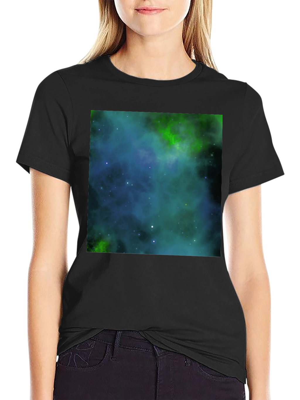 Nebula Print Black T-Shirt - Galaxy Space Design