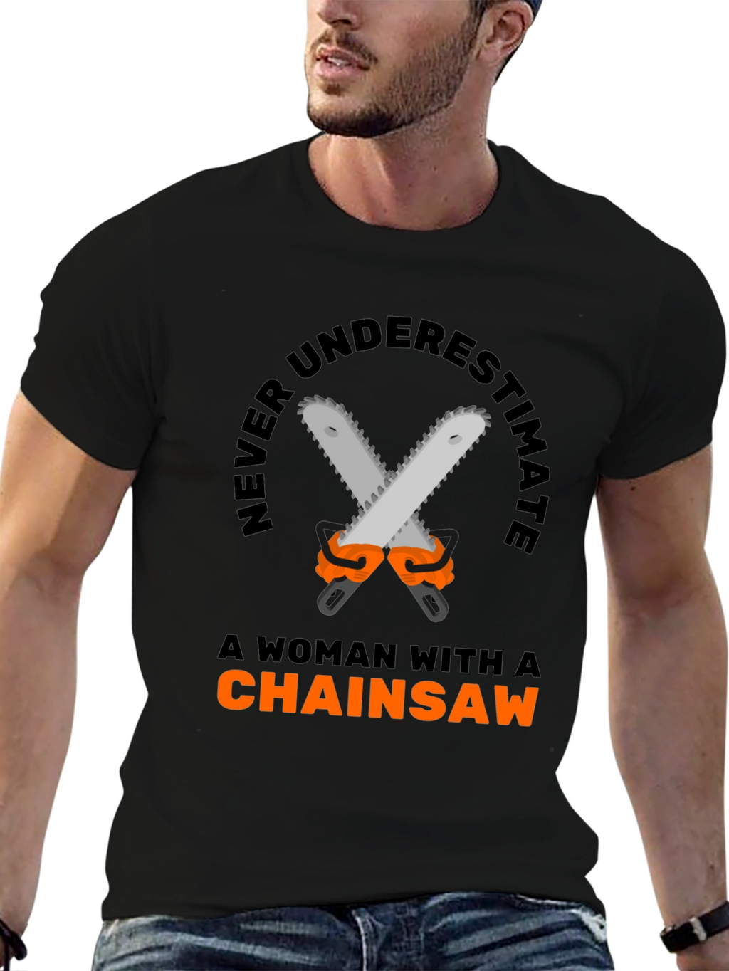 Woman Chainsaw T-Shirt - Funny Graphic Tee