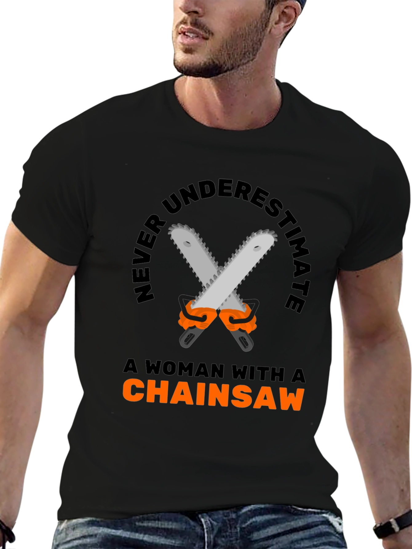 Woman Chainsaw T-Shirt - Funny Graphic Tee