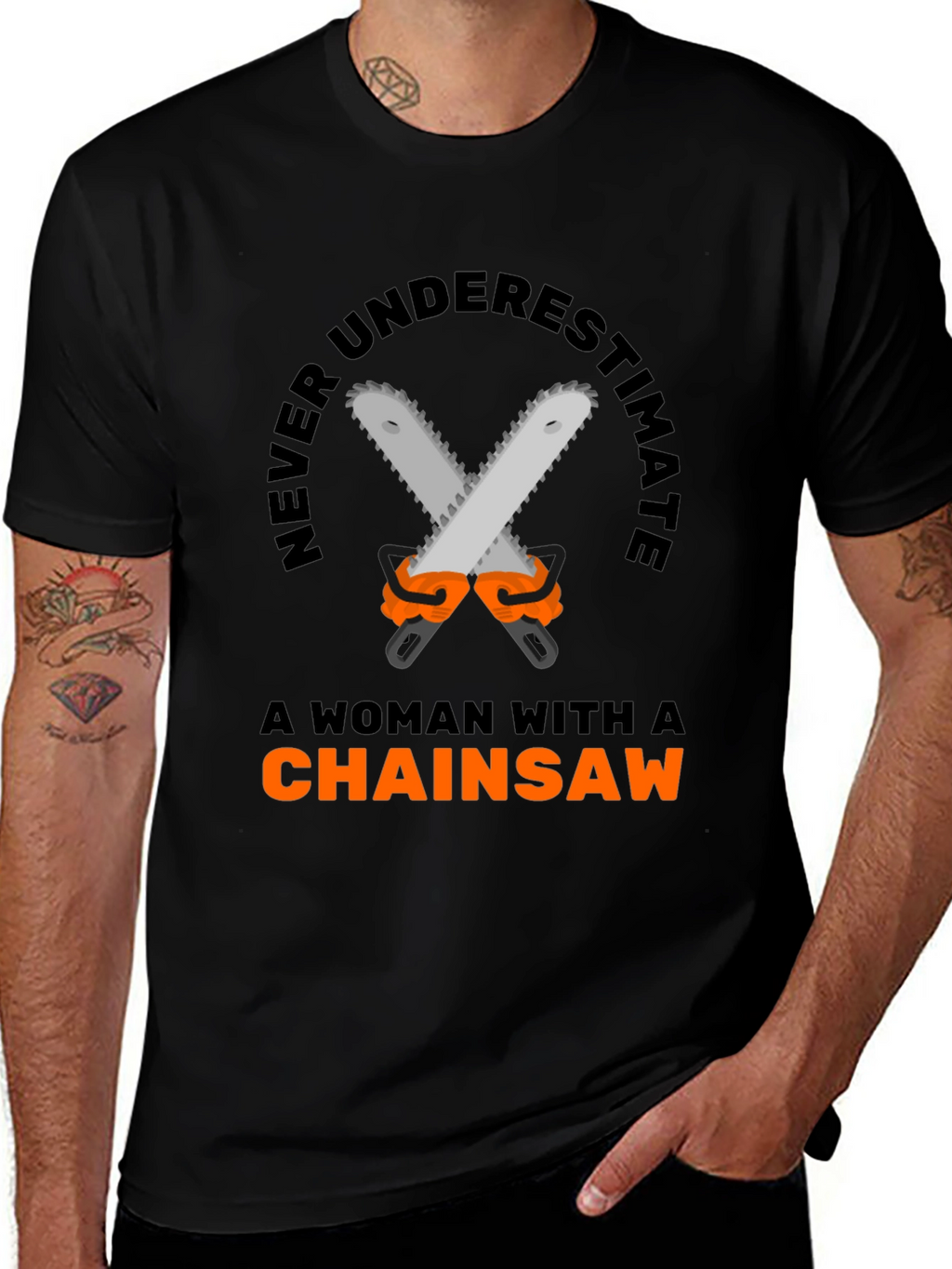 Woman Chainsaw T-Shirt - Funny Graphic Tee