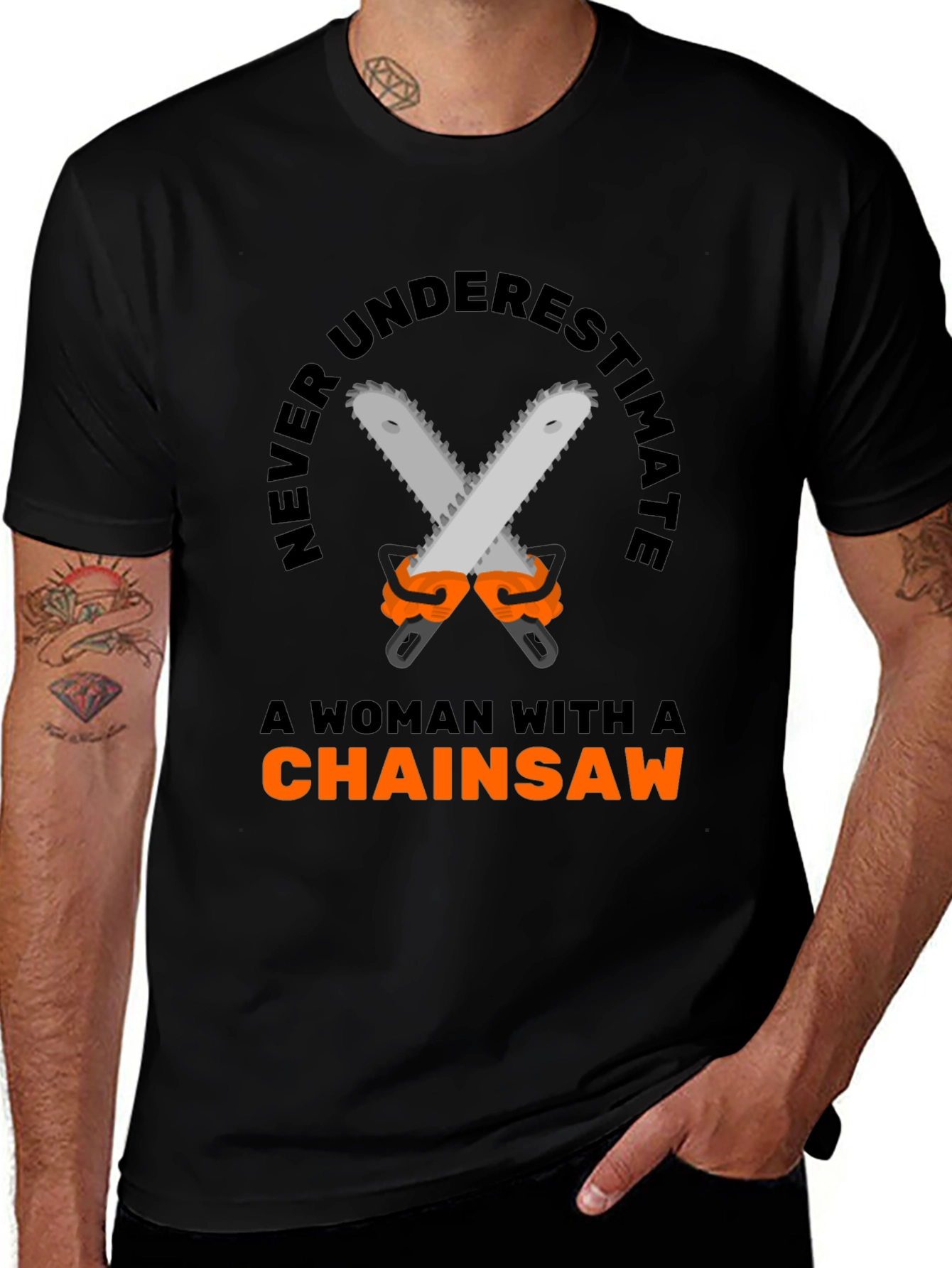 Woman Chainsaw T-Shirt - Funny Graphic Tee