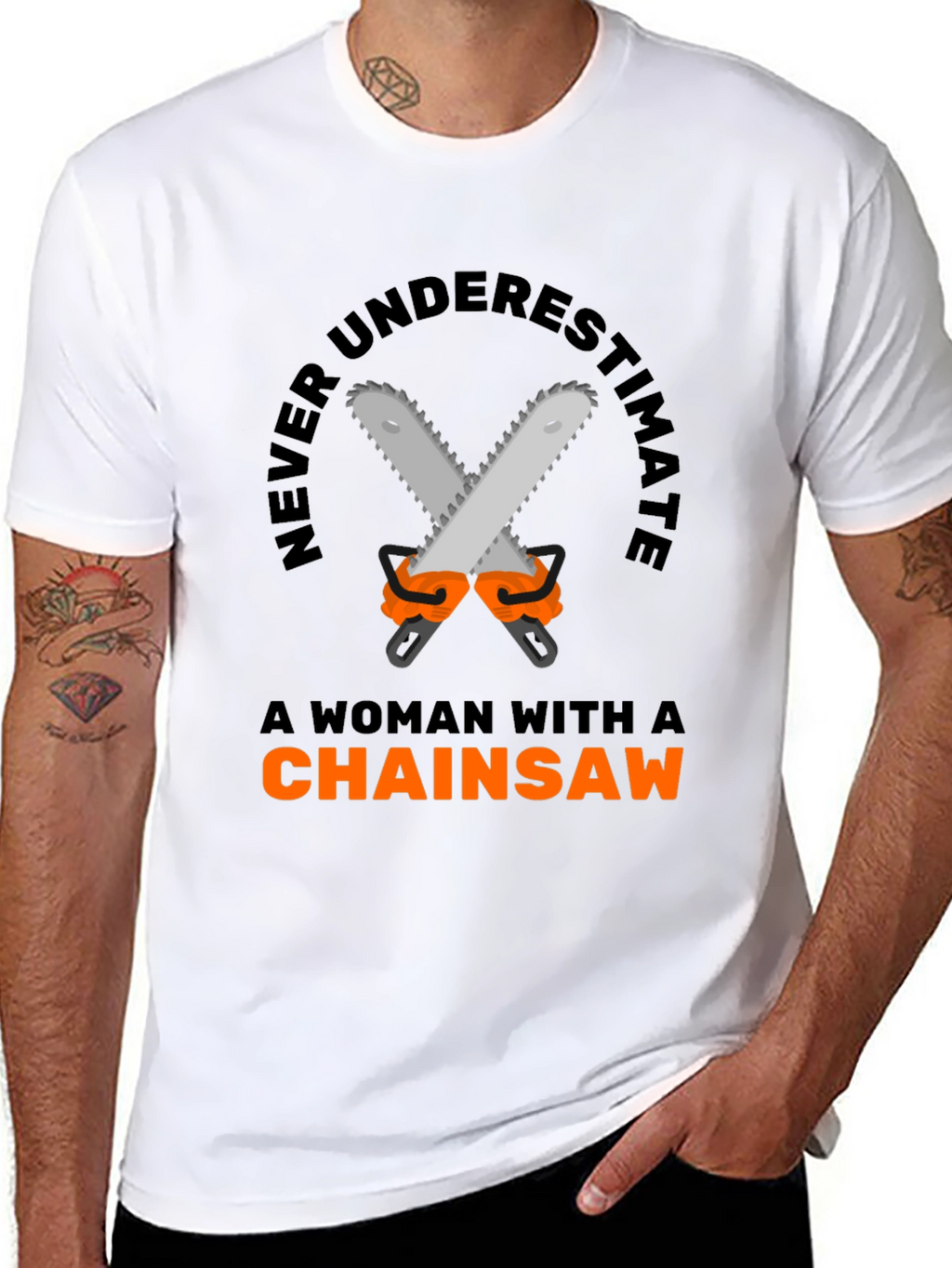 Woman Chainsaw T-Shirt - Funny Graphic Tee