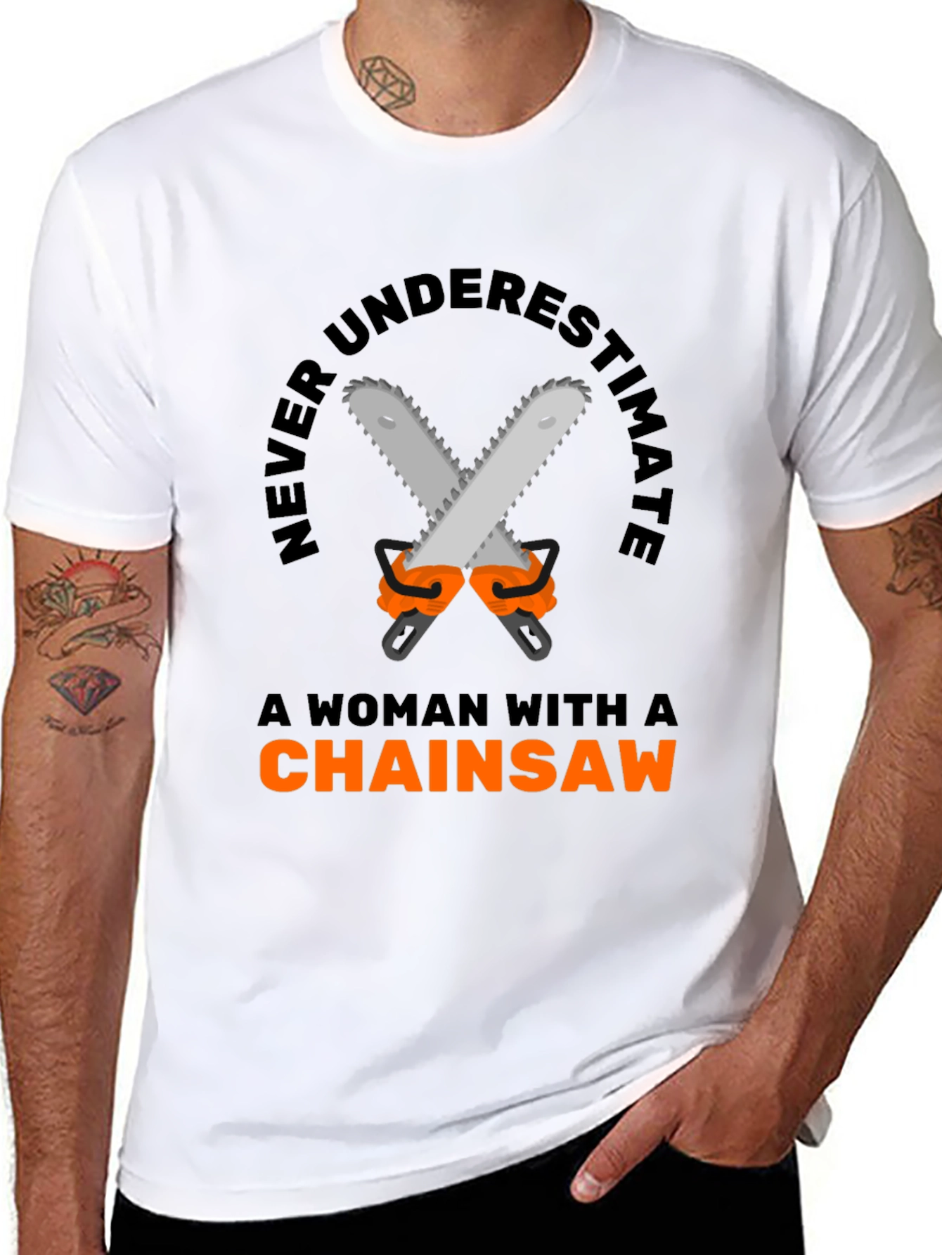 Woman Chainsaw T-Shirt - Funny Graphic Tee