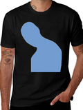 Abstract Silhouette Graphic Tee - Black Cotton Blend