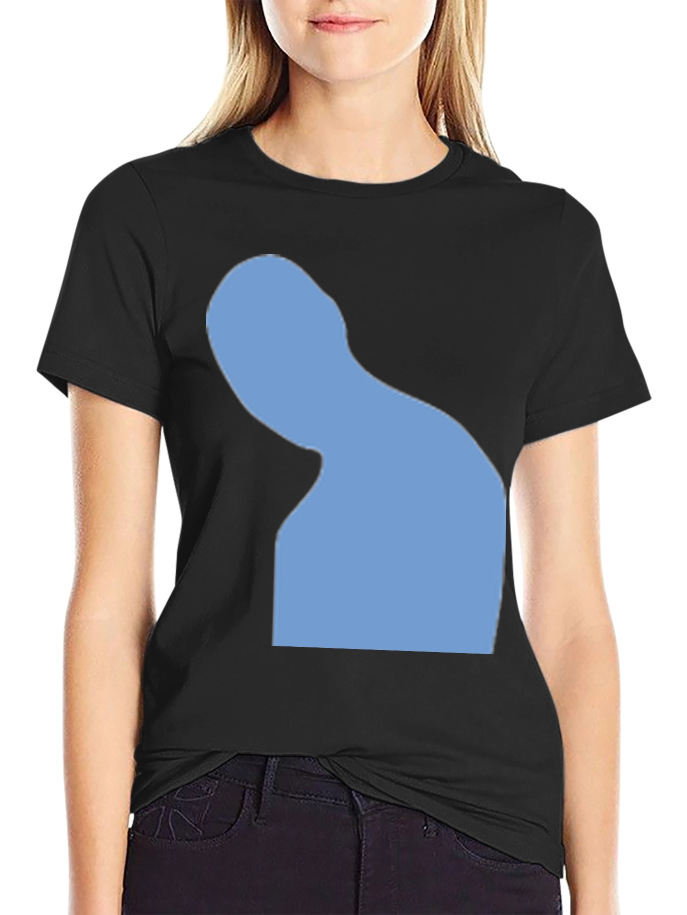 Abstract Silhouette Graphic Tee - Black Cotton Blend