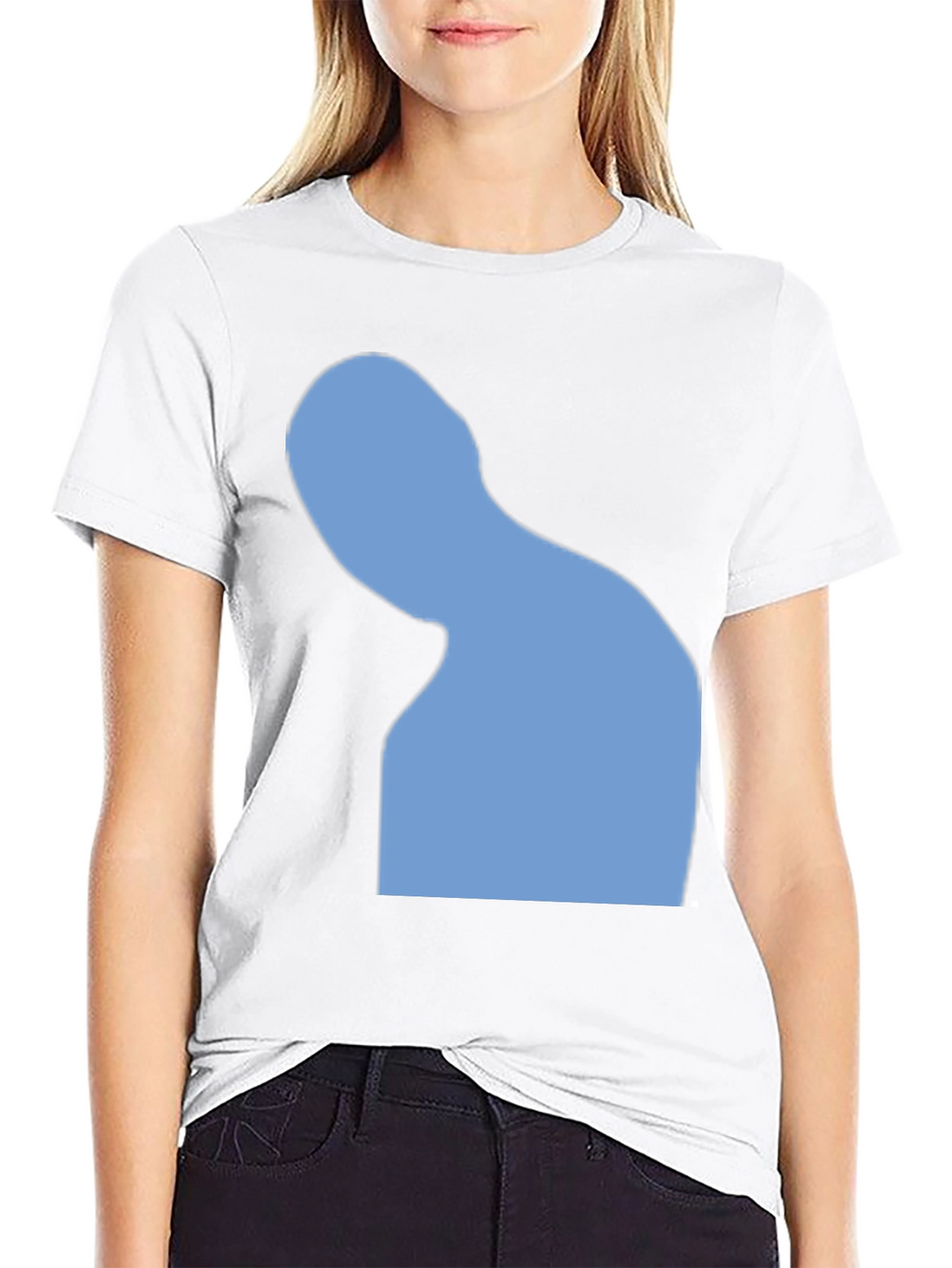 Abstract Silhouette Graphic Tee - Black Cotton Blend