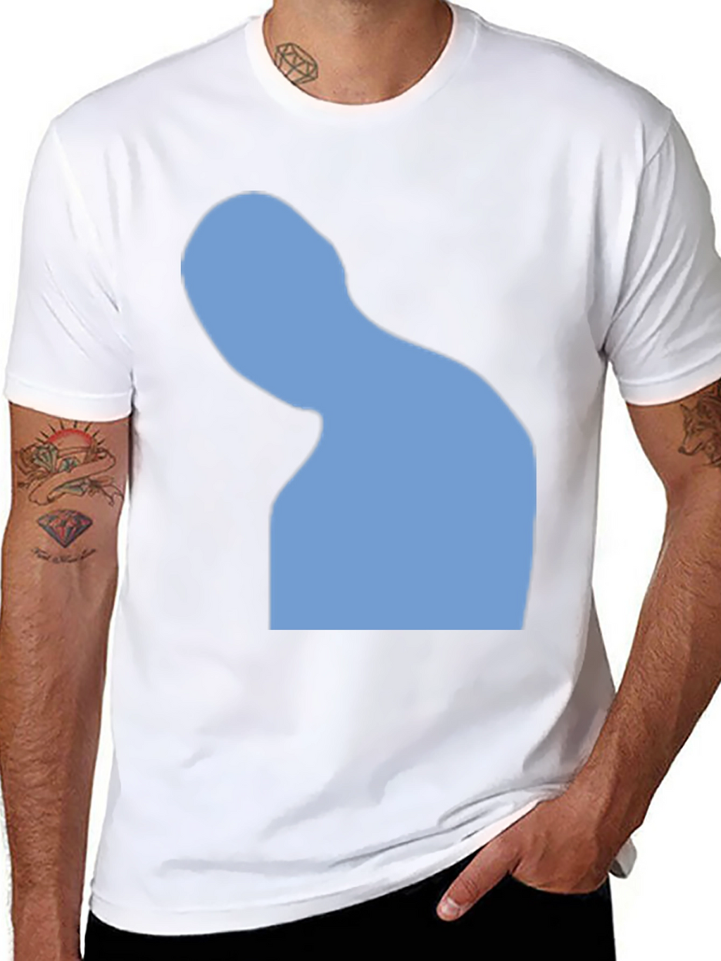Abstract Silhouette Graphic Tee - Black Cotton Blend