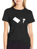 Humorous Meme Graphic Print Black T-Shirt