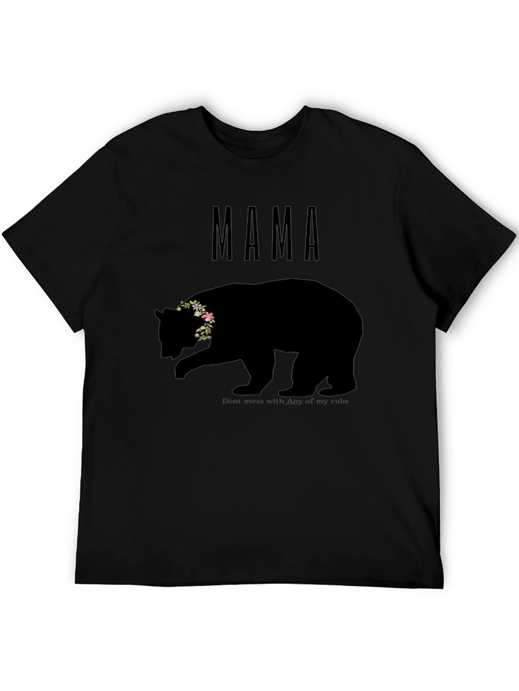 Mama Bear Graphic T-Shirt - Floral Crown Design