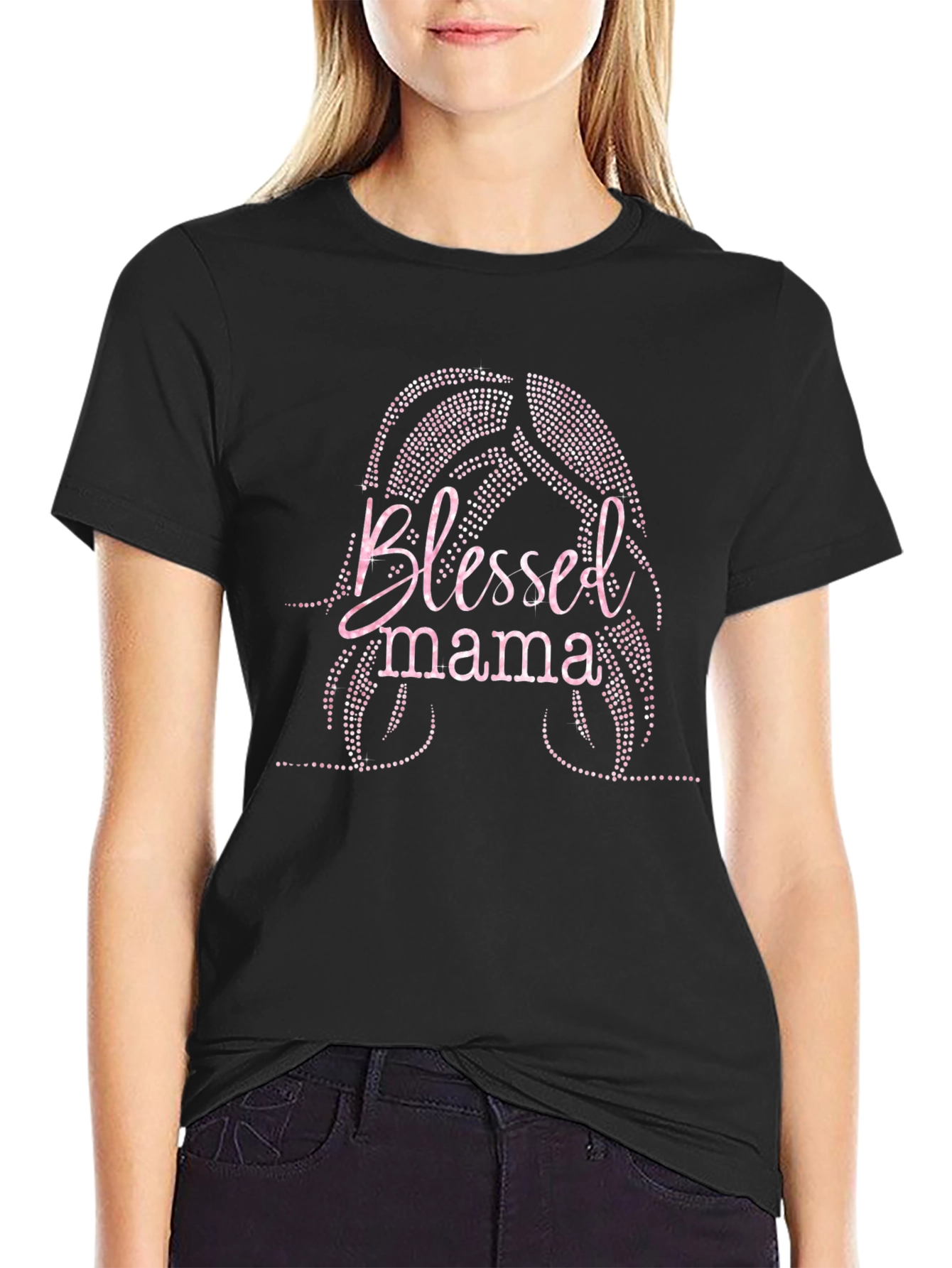 Blessed Mama Black Graphic Tee
