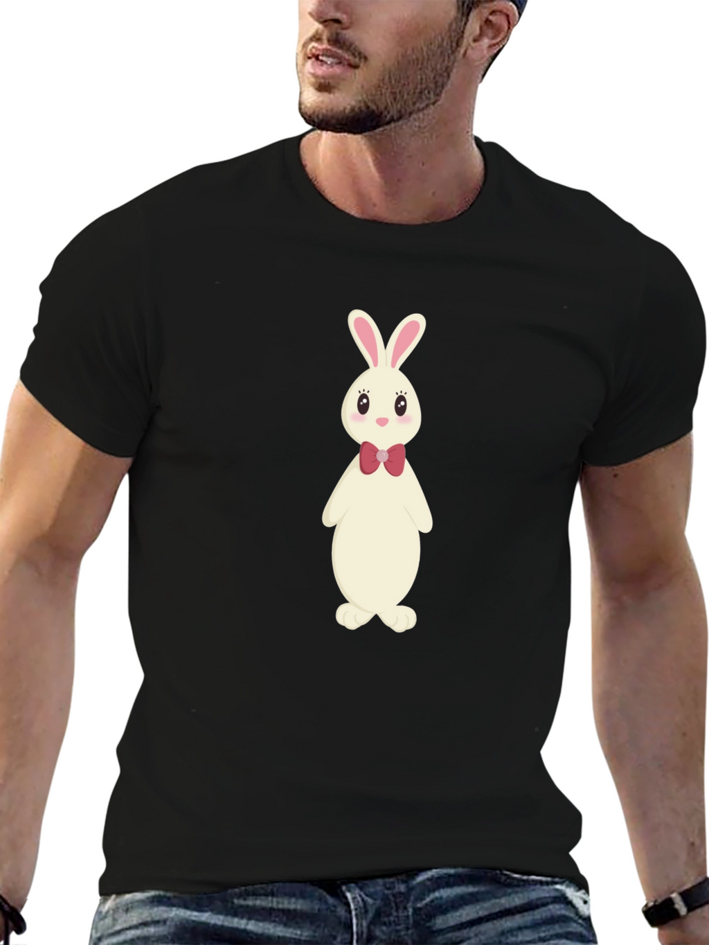 Cute Bunny Graphic Tee - Soft Cotton Comfort