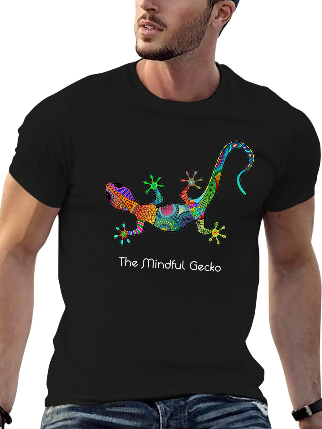 Mindful Gecko Graphic T-Shirt - Unique Design