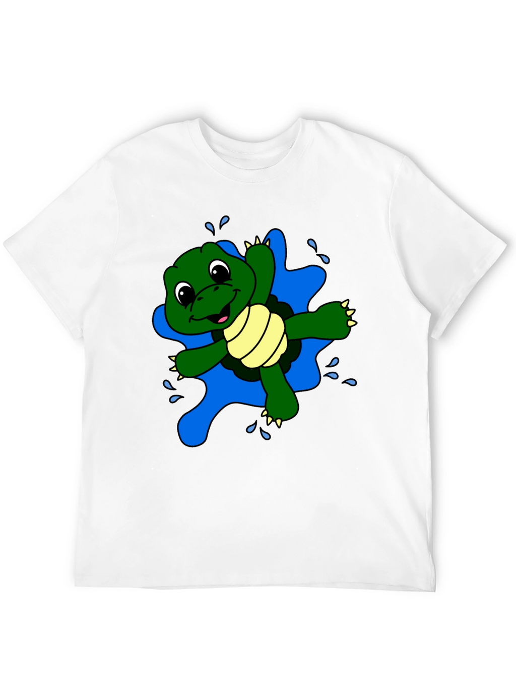 Cute Turtle Graphic Black T-Shirt
