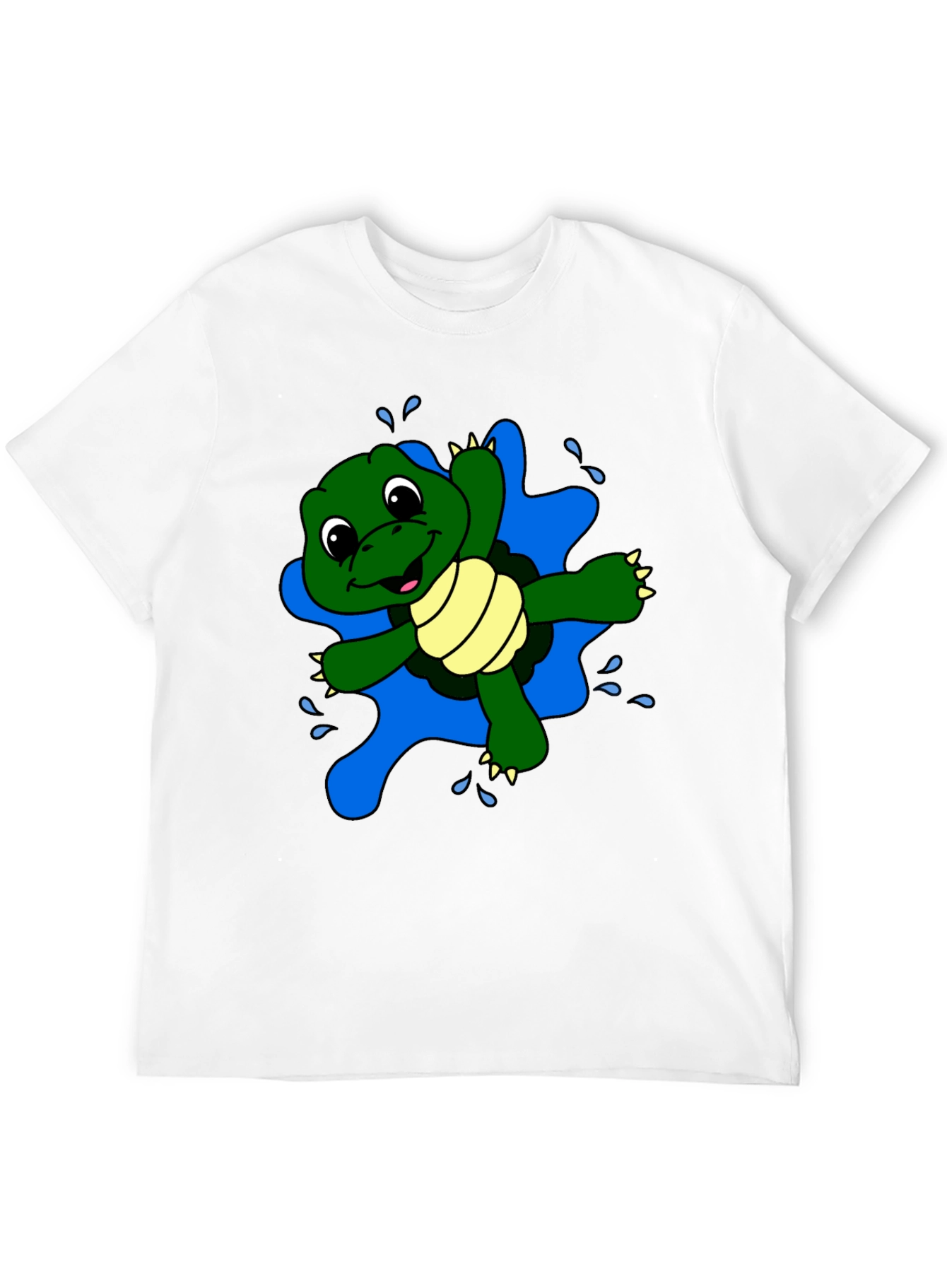 Cute Turtle Graphic Black T-Shirt
