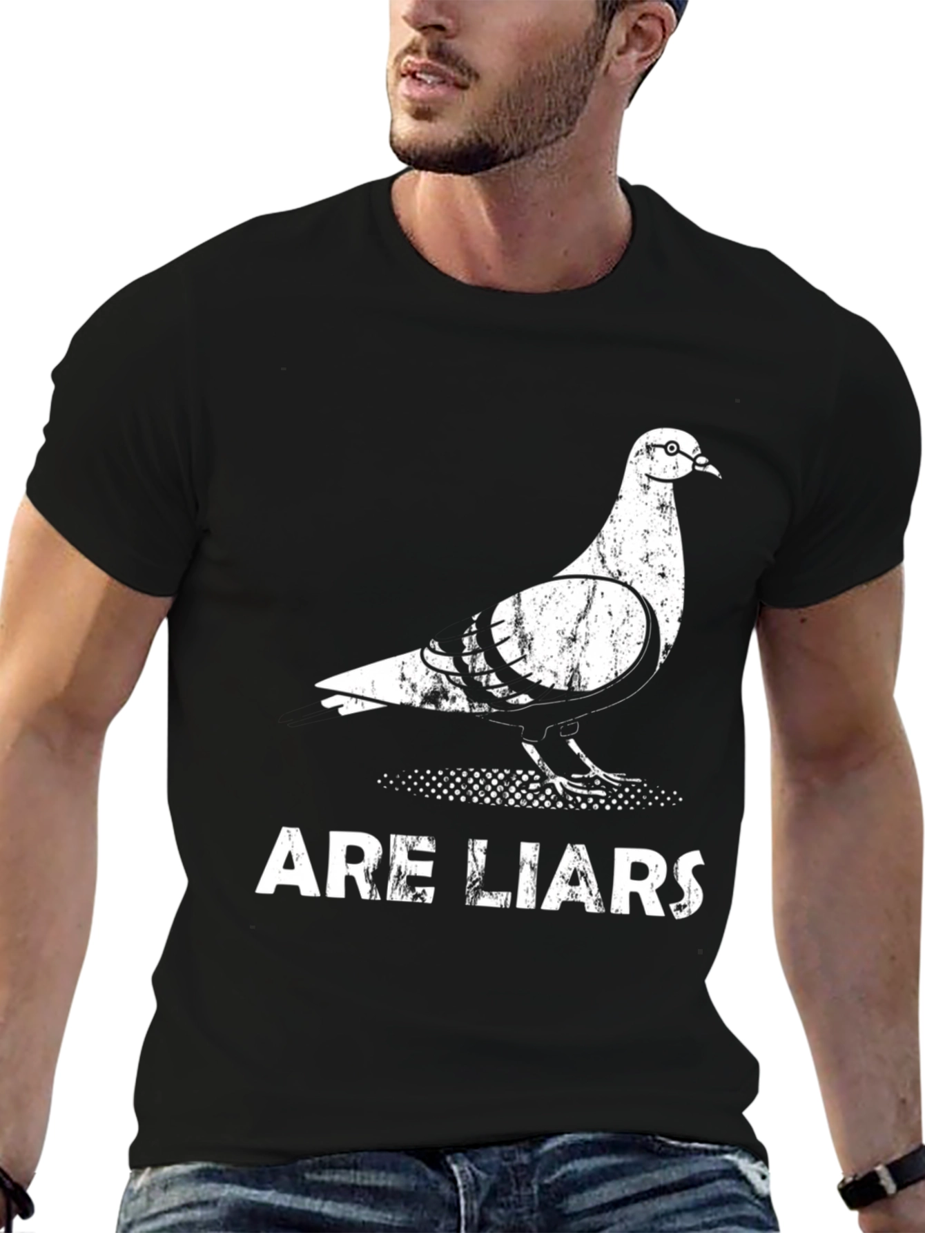 Pigeons Are Liars Graphic T-Shirt - Black