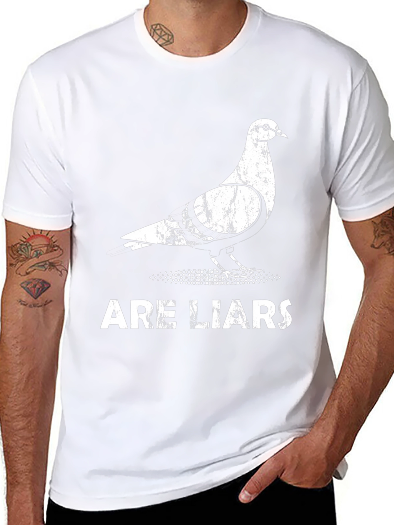 Pigeons Are Liars Graphic T-Shirt - Black