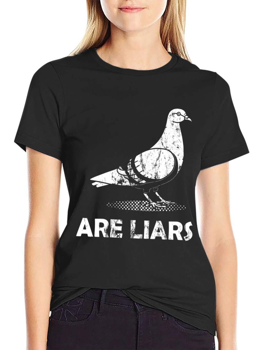 Pigeons Are Liars Graphic T-Shirt - Black