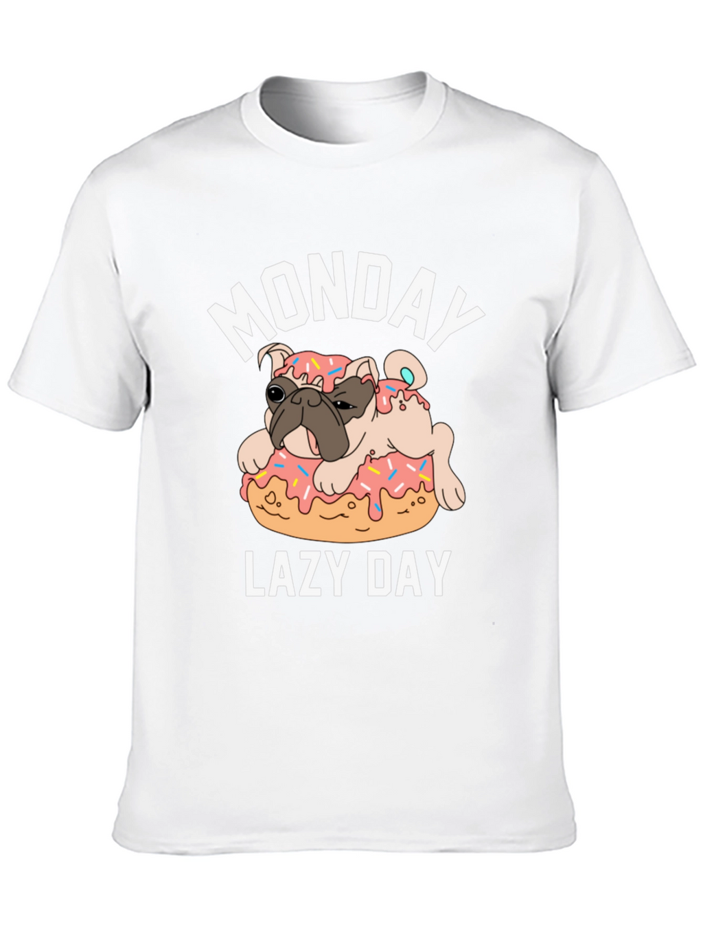Monday Lazy Day Pug Donut T-Shirt