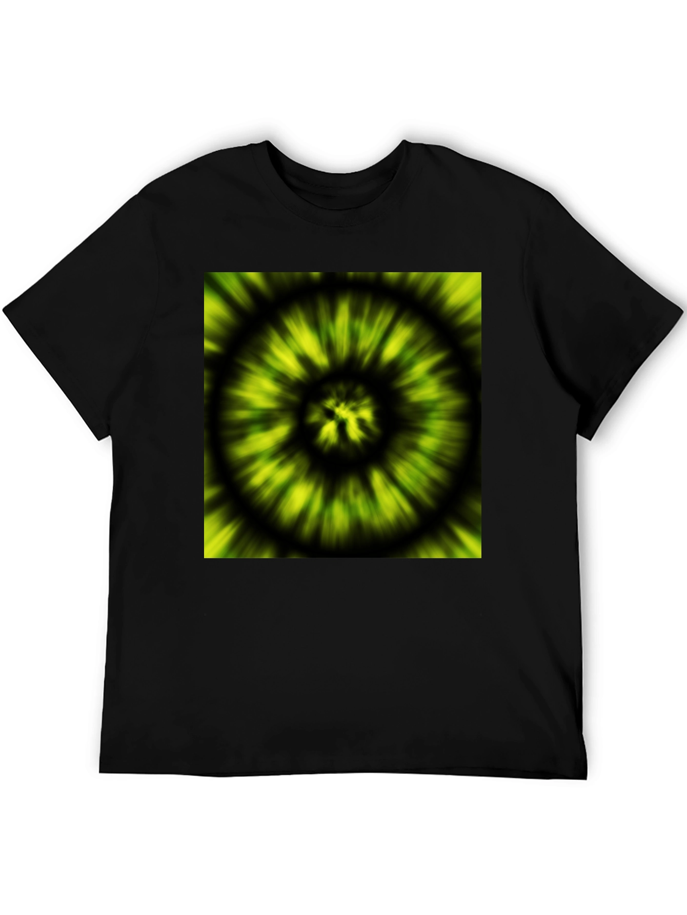 Hypnotic Swirl Tee - Green & Black Graphic Print