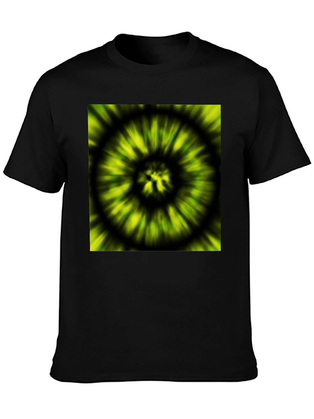 Hypnotic Swirl Tee - Green & Black Graphic Print