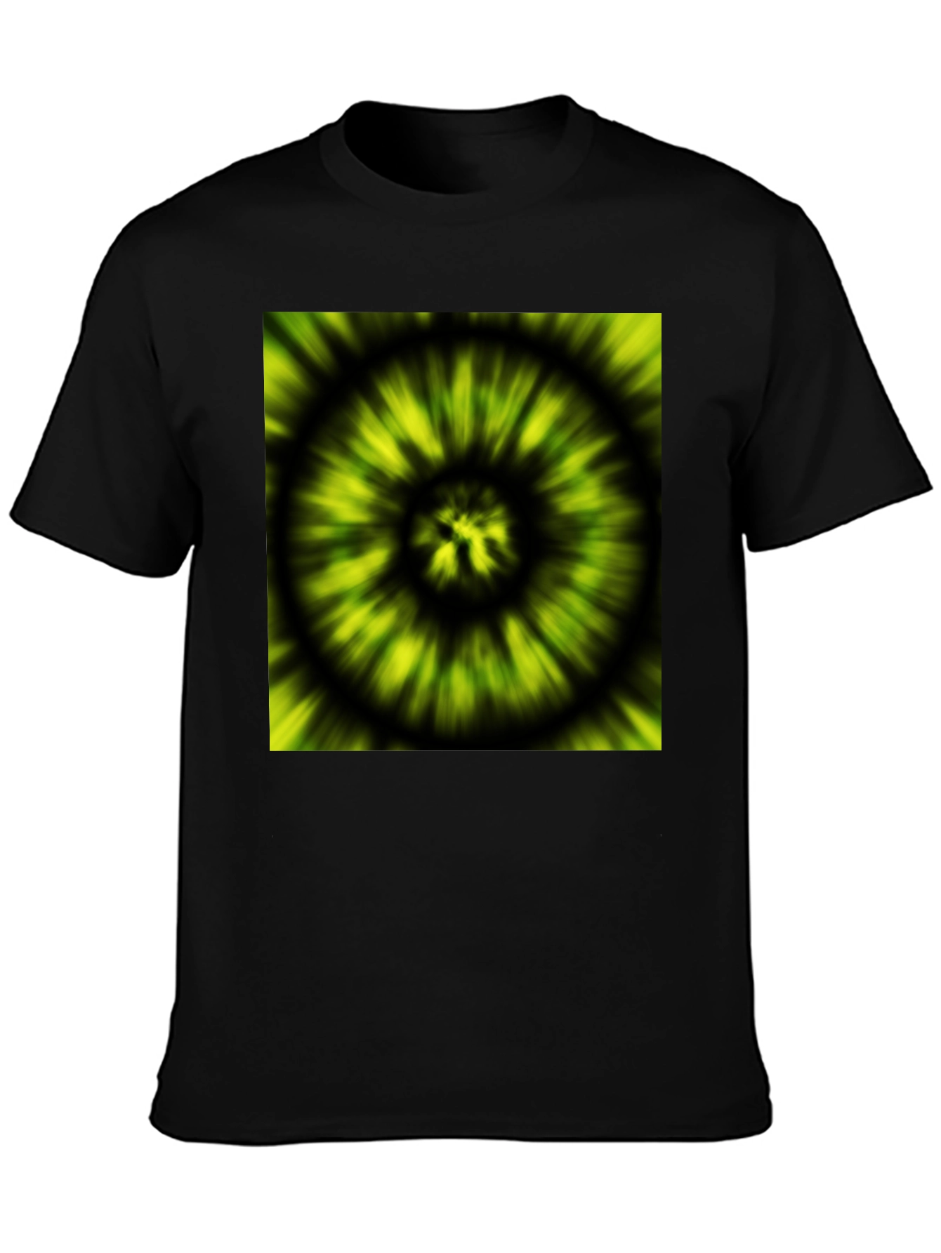 Hypnotic Swirl Tee - Green & Black Graphic Print