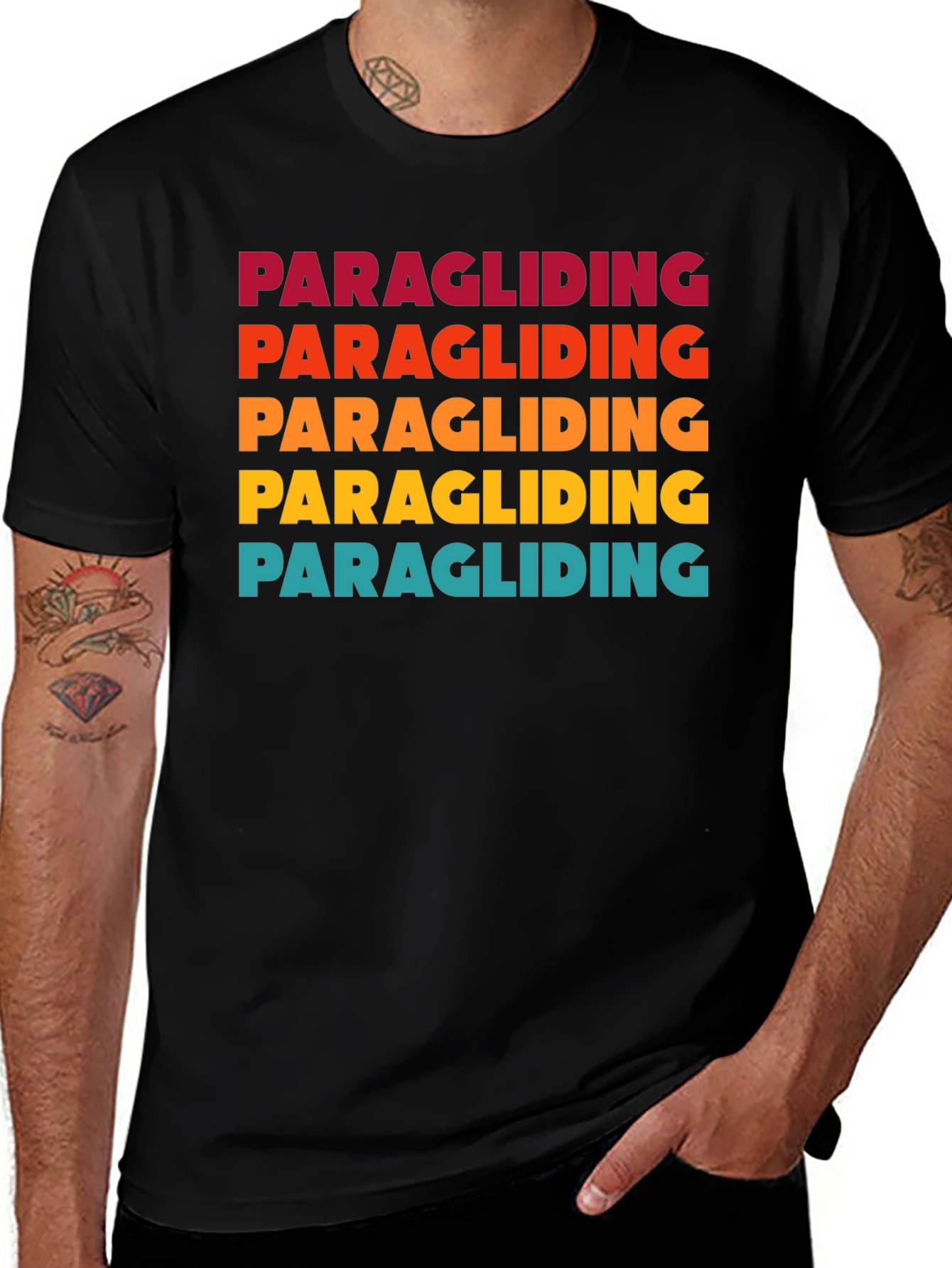 Paragliding T-Shirt Fun Colors Retro