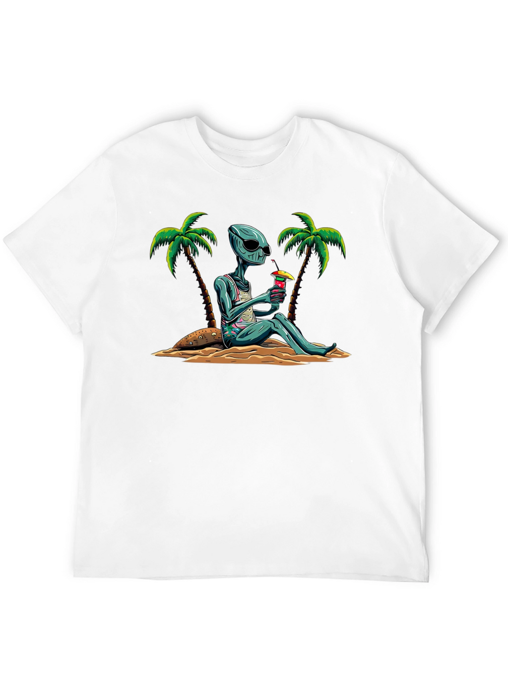 Alien Beach Cocktail Graphic T-Shirt