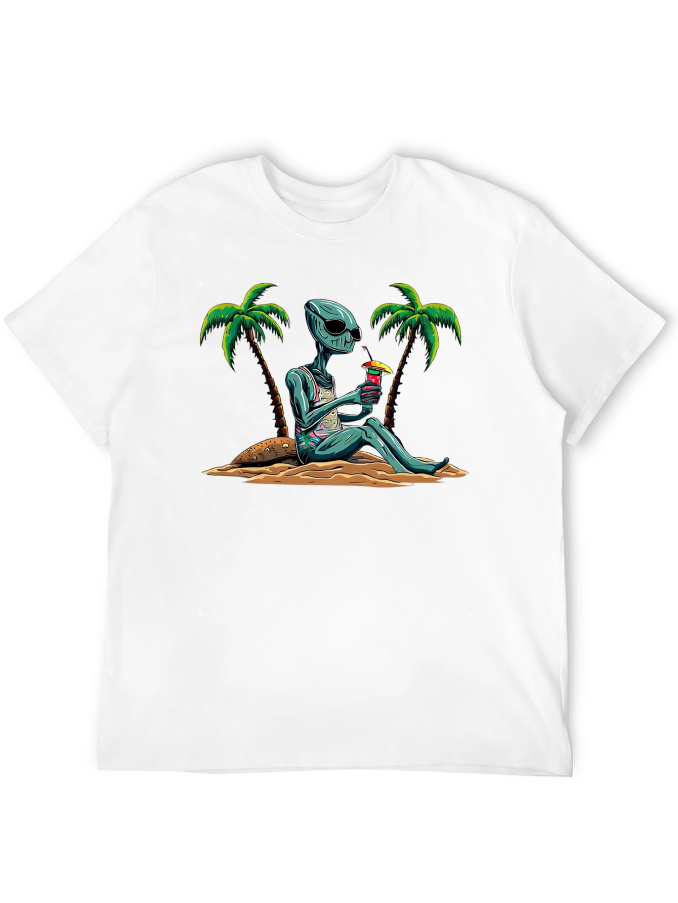 Alien Beach Cocktail Graphic T-Shirt