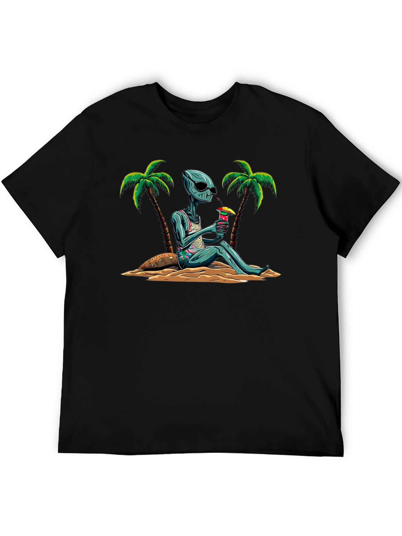 Alien Beach Cocktail Graphic T-Shirt