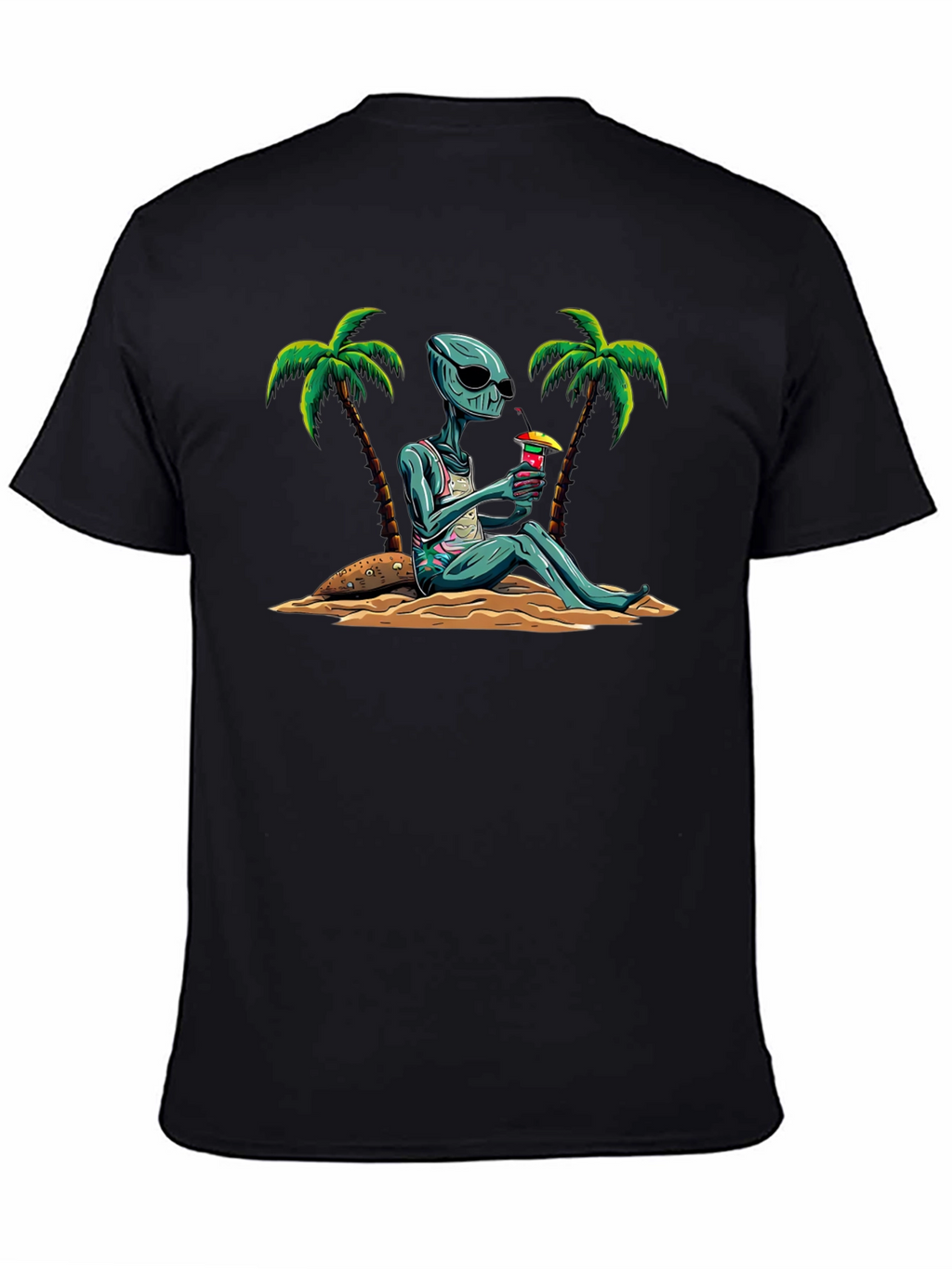 Alien Beach Cocktail Graphic T-Shirt